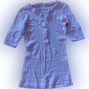 BELLE DU JOUR Pink Ribbed Henley Top